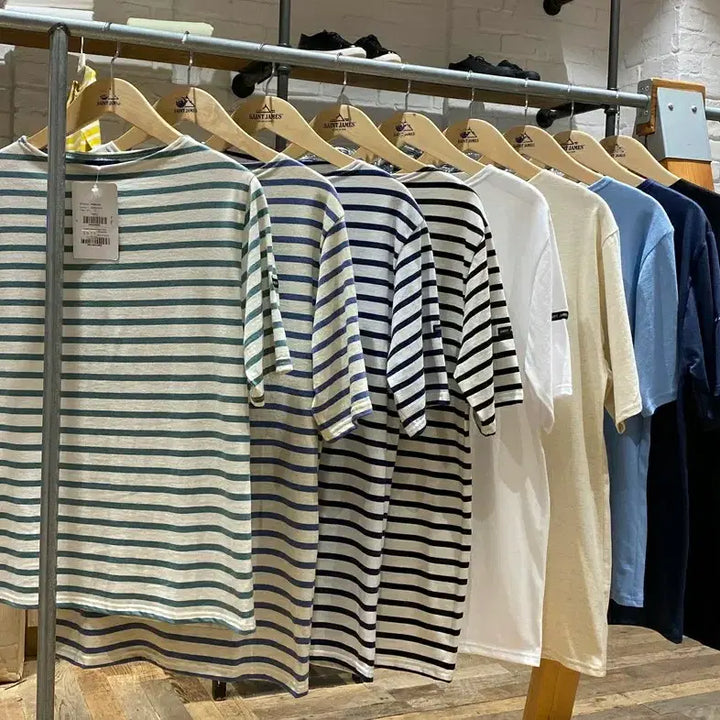 [BUNJANG] SAINT JAMES Solid Ecru T-Shirt T1 / 매장판 SAINT JAMES 세인트제임스 솔리드 에크루 티셔츠 T1