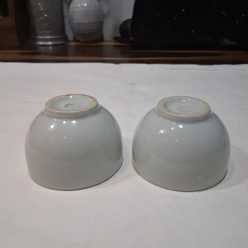 [BUNJANG] Master Kim Young-soo Celadon Oval Tea Cups (Set of 2) / 장작가마 육산 김영수 백자오목잔2점
