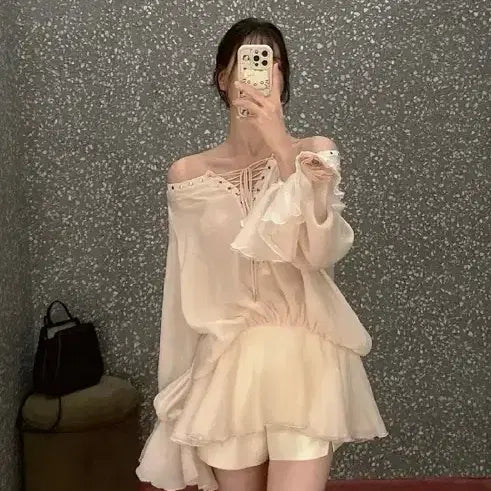 [BUNJANG] Evabin Corset Blouse / 에바빈 코르셋 블라우스
