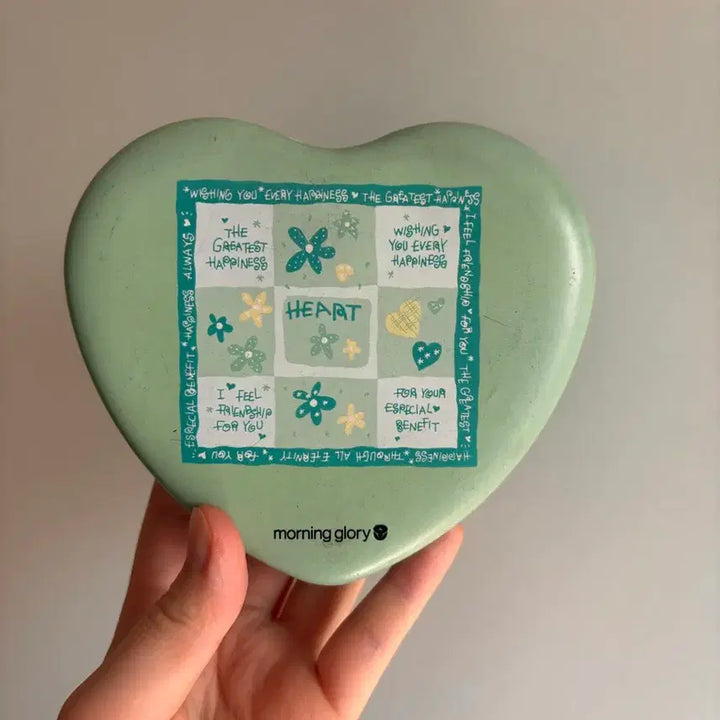 [BUNJANG] Morning Glory Heart Tin Case (Vintage) / 고전문구 모닝글로리 하트 틴케이스