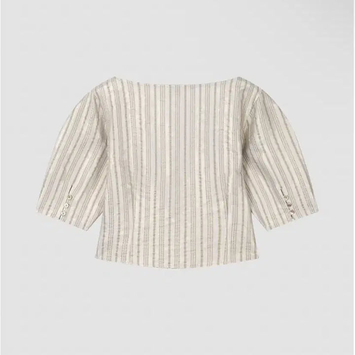 [BUNJANG] Overdue Flare Square Neck Volume Blouse / 오버듀플레어 신상 새상품 스퀘어넥 볼륨블라우스 여성반팔블라우스 반팔원피스