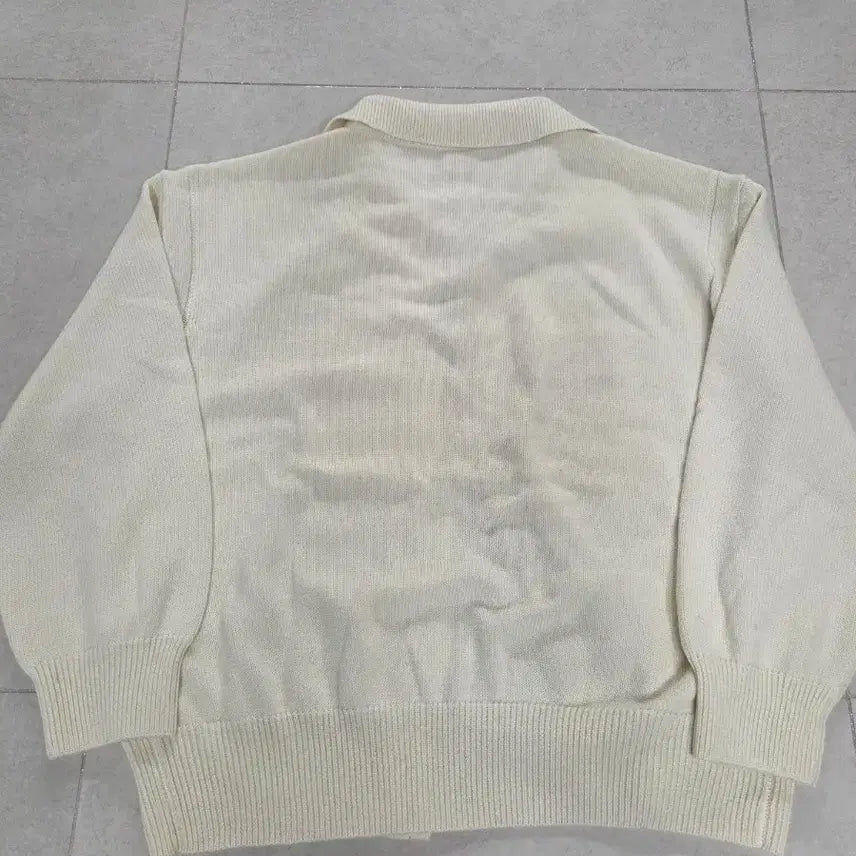 [BUNJANG] Ivory Collar Neck Knit Cardigan M Size / 아이보리 카라넥 니트 가디건