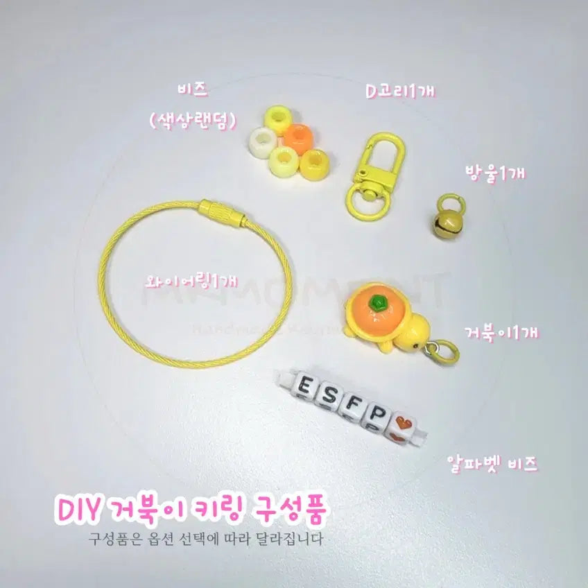 [BUNJANG] DIY Turtle MBTI Keychain Making Set / 거북이 MBTI 알파벳 키링 열쇠고리