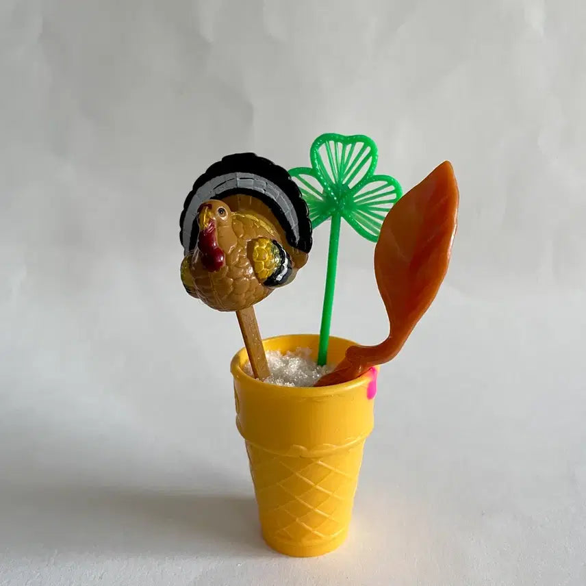 [BUNJANG] Vintage Turkey Cake Pick Cake Topper / 1970s/빈티지 칠면조 케이크픽 케이크토퍼