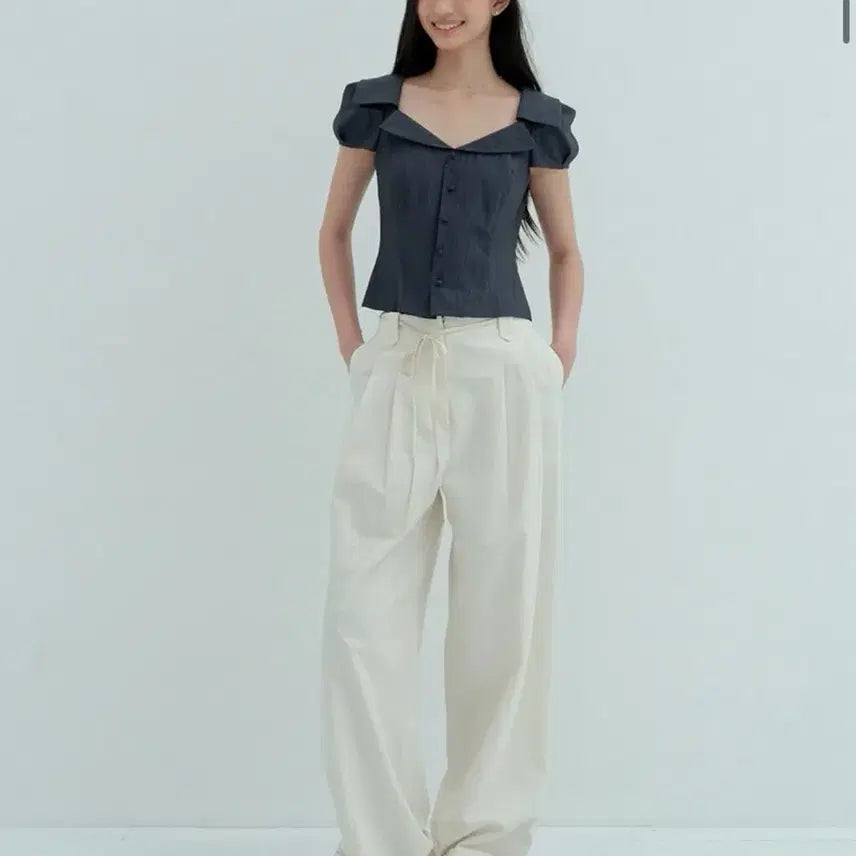 [BUNJANG] 플로움 새상품 crispy air pants 여성와이드팬츠 여성여름슬랙스 / 플로움 새상품 crispy air pants 여성와이드팬츠 여성여름슬랙스