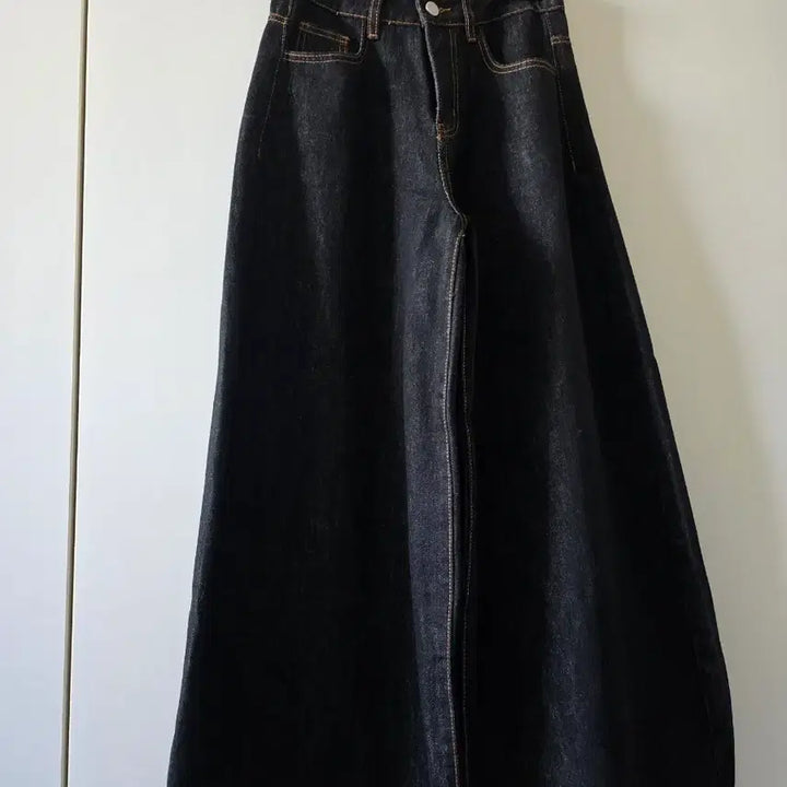 [BUNJANG] Black Wide Denim Pants / 블랙 와이드 데님 팬츠