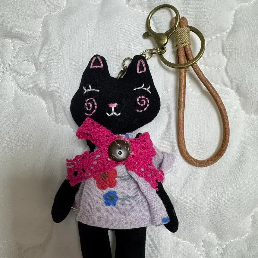[BUNJANG] Black Cat Doll Keyring / 블랙 고양이 인형키링