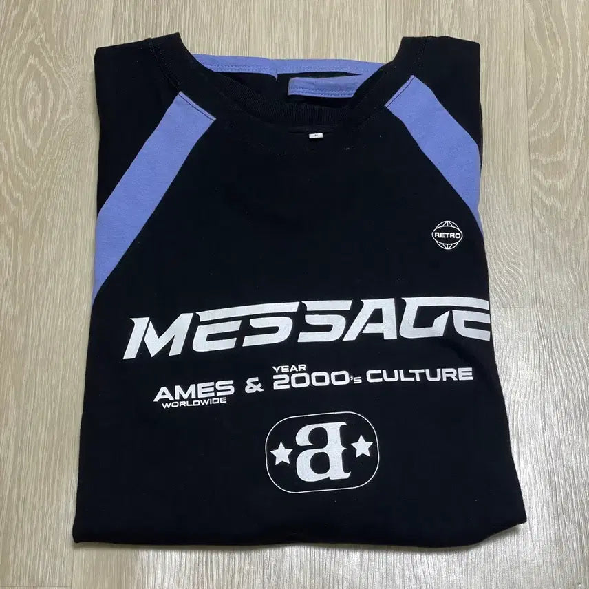 [BUNJANG] Amees Worldwide Raglan Long Sleeve Tee Black / 아메스 월드와이드 롱슬리브