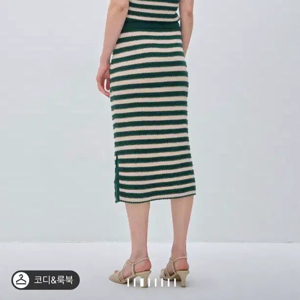 [BUNJANG] MINE Striped Knit Setup Black / 마인MINE 스트라이프 니트 셋업 블랙 새상품