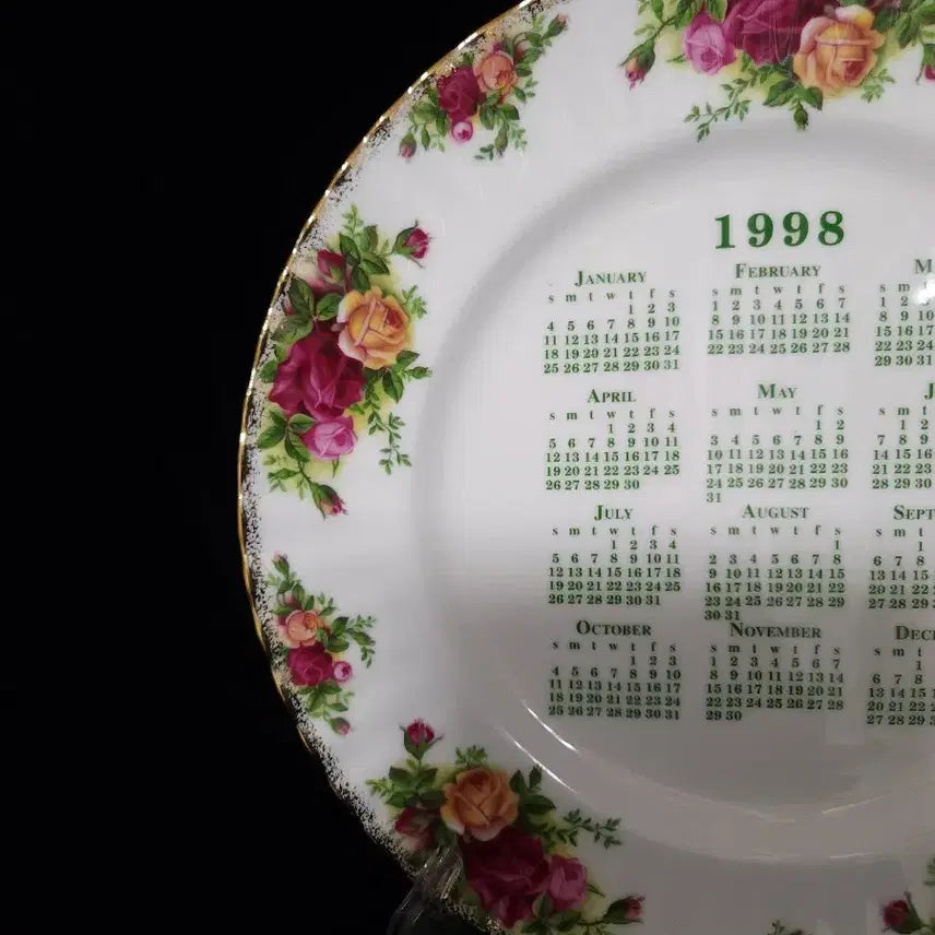 [BUNJANG] Royal Albert Old Country Roses 1998 Calendar Collector Plate / 로얄 알버트 올드컨츄리로즈 (황실장미) 달력 장식접시