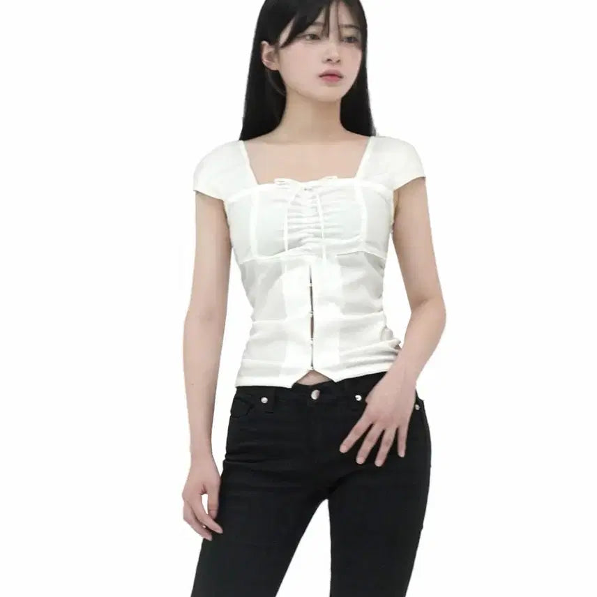 [BUNJANG] FOUERINE Shirring Blouse (White) / [택있는새상품] 포어링 유어 셔링 블라우스 (화이트)