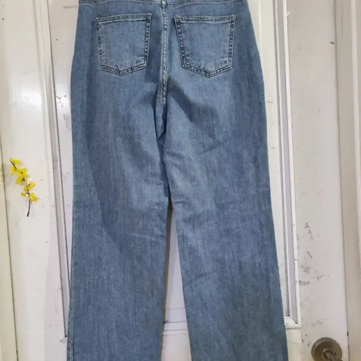 [BUNJANG] Spring Summer Elastic Waist Wide Leg Jeans / 봄 여름  스판 밴딩 일자통바지. 허리29까지