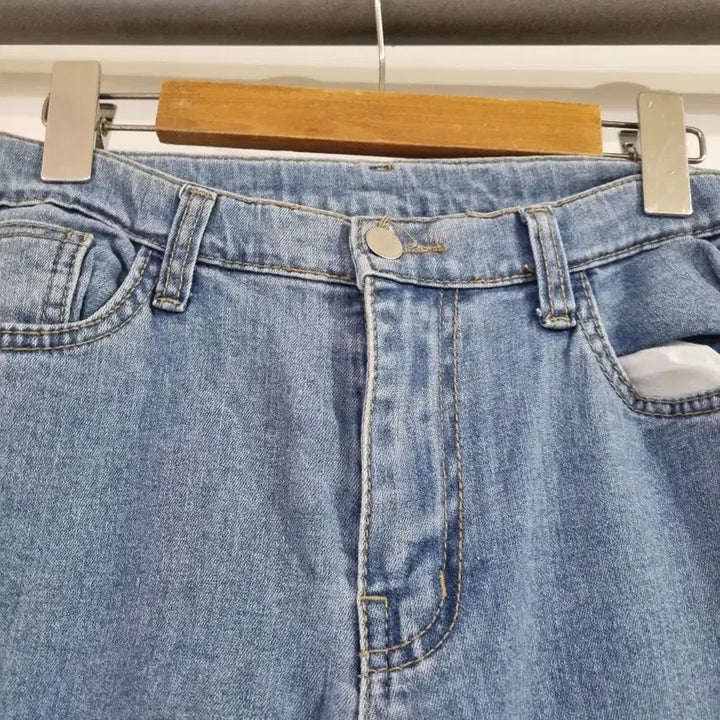 [BUNJANG] Spring Summer Elastic Waist Wide Leg Jeans / 봄 여름  스판 밴딩 일자통바지. 허리29까지