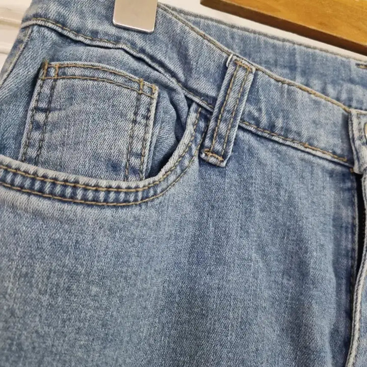[BUNJANG] Spring Summer Elastic Waist Wide Leg Jeans / 봄 여름  스판 밴딩 일자통바지. 허리29까지