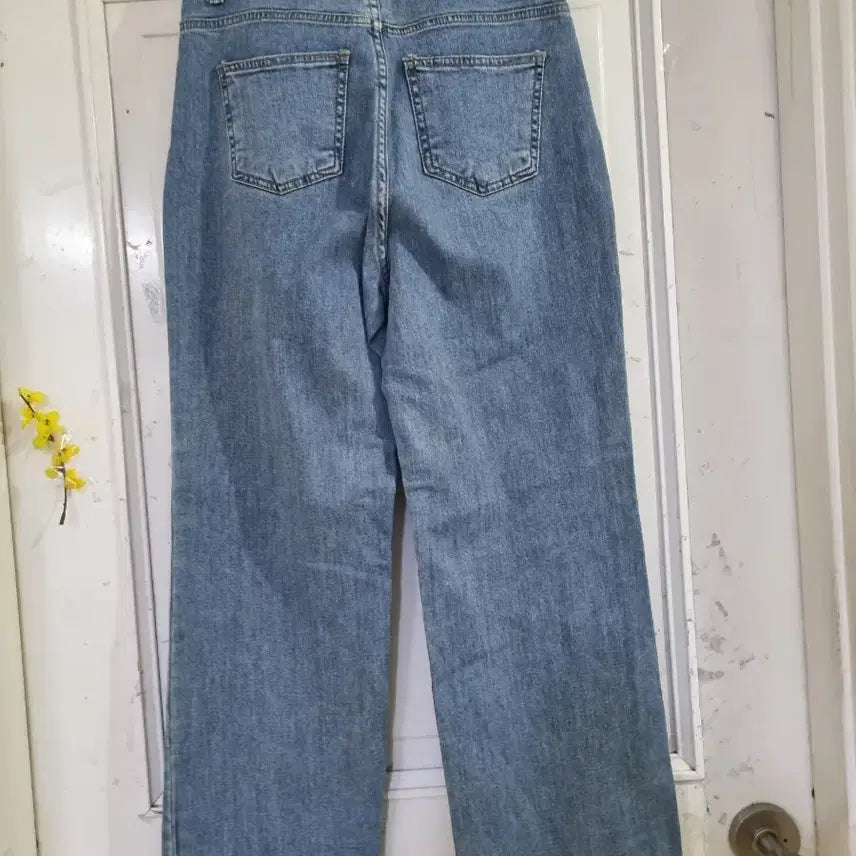 [BUNJANG] Spring Summer Elastic Waist Wide Leg Jeans / 봄 여름  스판 밴딩 일자통바지. 허리29까지