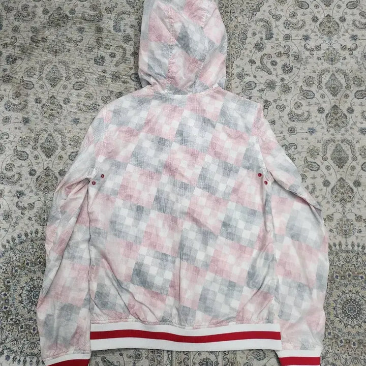 [BUNJANG] EVISU Checked Pattern Hooded Windbreaker Jacket / EVISU 에비수 체크 패턴 후드 바람막이 M (55까지)