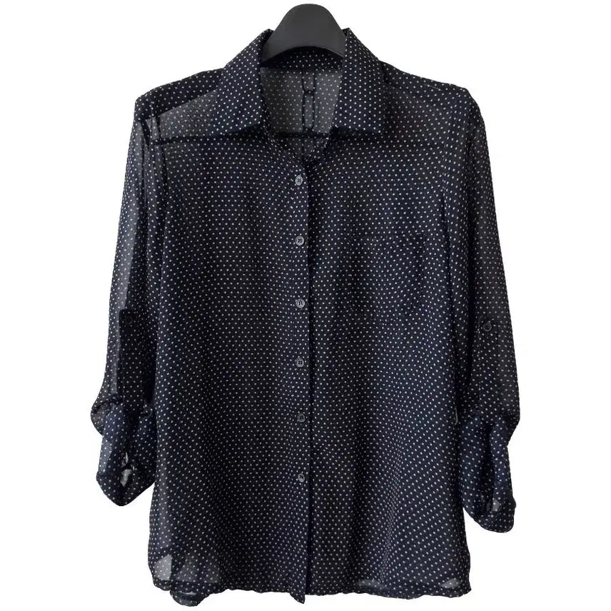 [SOLD OUT] F/도트 시폰 셔츠블라우스