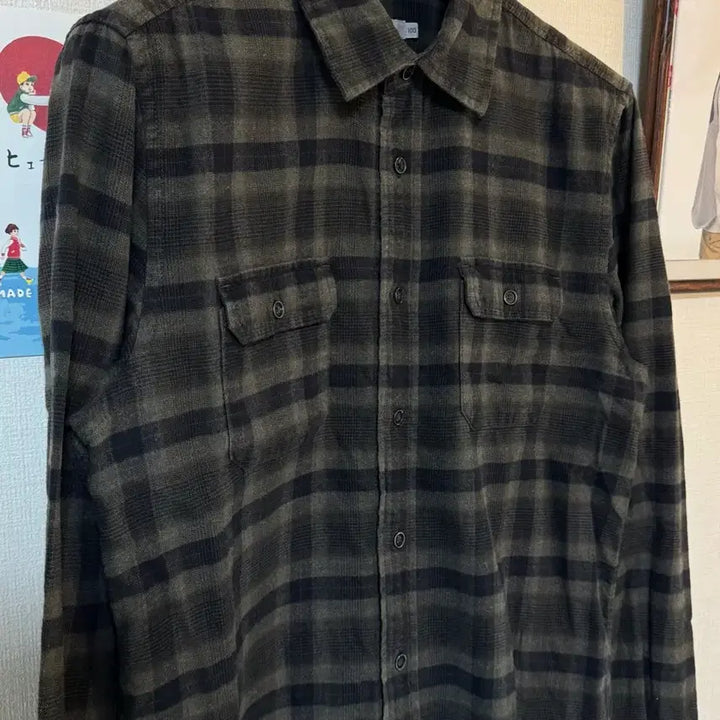 [BUNJANG] Series Flannel Check Shirt / [L]Series 시리즈 플란넬 체크셔츠 다크카키