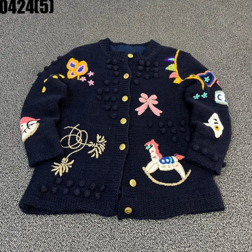 [BUNJANG] Vintage Navy Pattern Cardigan (S) / 빈티지 네이비 패턴 가디건s 0424
