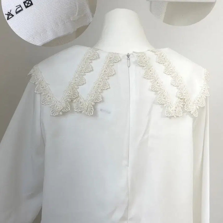 [BUNJANG] White Lace Big Collar Blouse - Layered Style / 레이스 빅카라 블라우스 화이트 러블리 히메갸루 양산형 레이어드 소녀