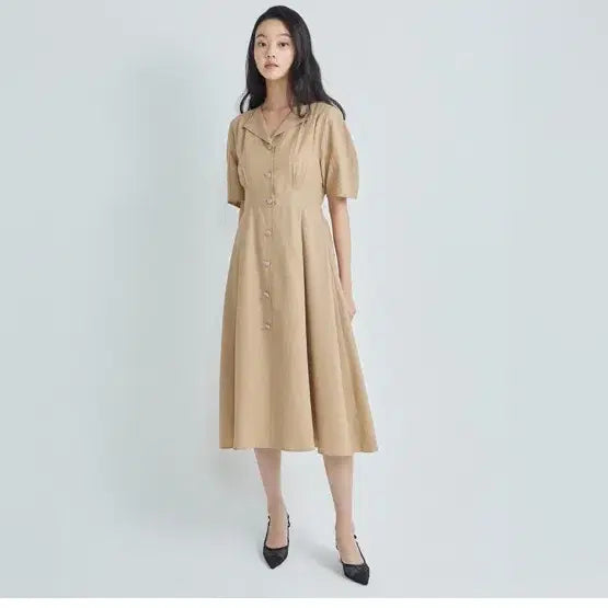[BUNJANG] NICE CLAUP Beige Midi Dress / 나이스클랍 원피스