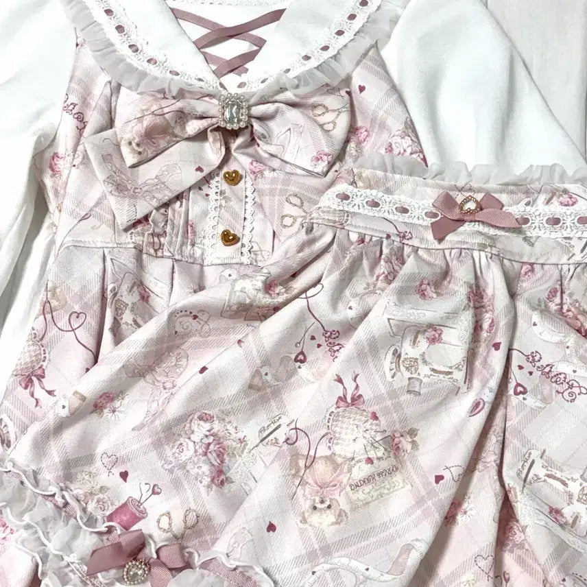 [SOLD OUT] Liz lisa 리즈리사 소잉베어 셋업 핑크
