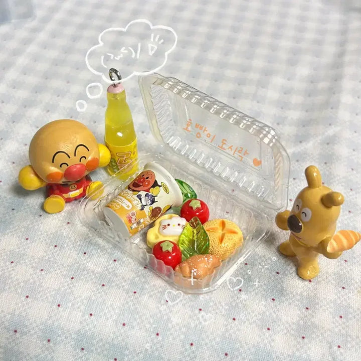 [BUNJANG] Anpanman Lunch Box Set with Keychain / 호빵이 도시락