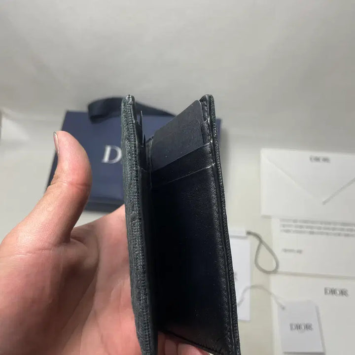 [BUNJANG] Dior Dior Oblique Jacquard Vertical Bi-fold Card Holder Black / [새상품급,풀구성] 디올 오블리크 자카드 버티컬 2단 카드지갑 블랙
