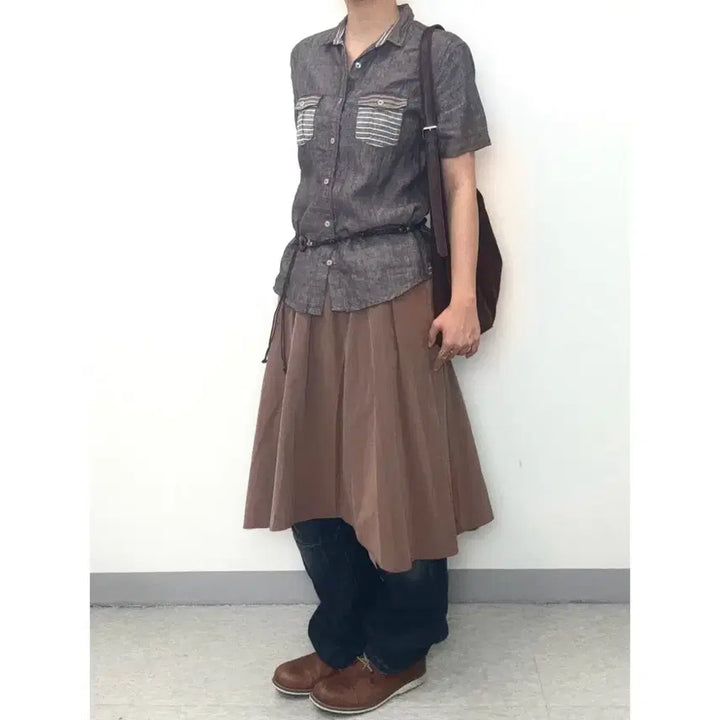 [BUNJANG] VIS Vintage Brown Midi Skirt / 일본빈티지 브라운 미디 스커트 치마