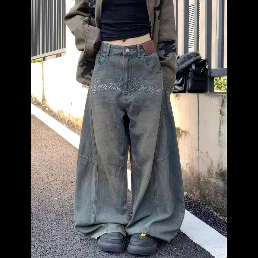 [BUNJANG] Washed Denim Wide Pants 2XL / 워싱 데님 와이드 팬츠 2xl