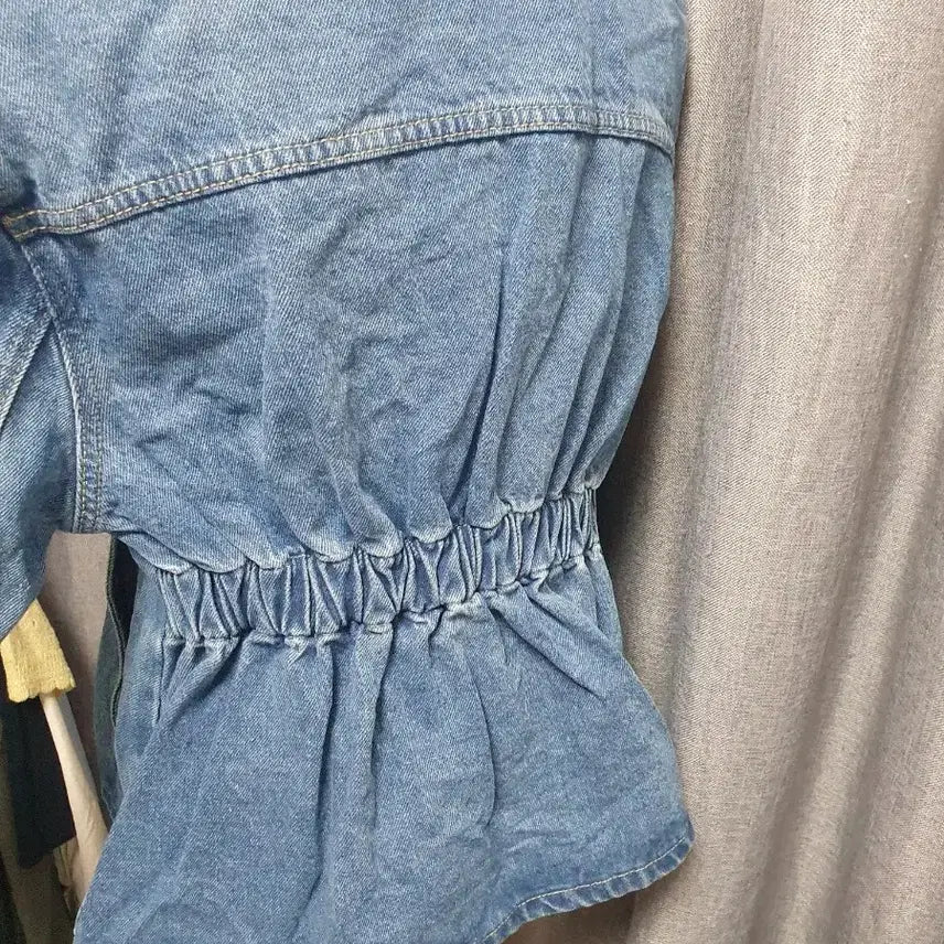 [BUNJANG] Pin-tuck Denim Jacket / 허리잘록 핀턱 데님 자켓