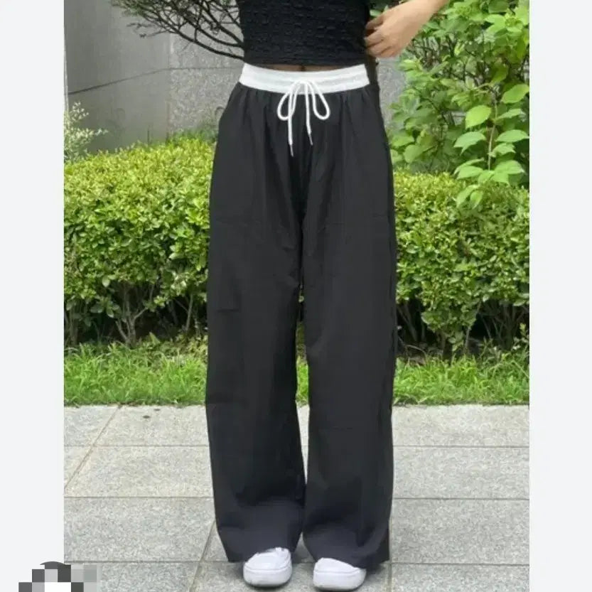[BUNJANG] Washa Textured Wide Leg Pants / 와샤 밴딩 와이드바지