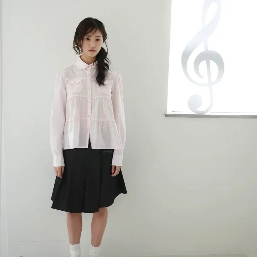 [BUNJANG] In&amp;Yang Inharmony Humming Blouse - Pink / 인앤양인하모니 허밍 블라우스 핑크
