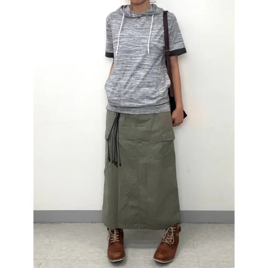 [BUNJANG] GLOBAL WORK Y2K Cargo Long Skirt / 일본빈티지 카고 카키 롱스커트 y2k 치마