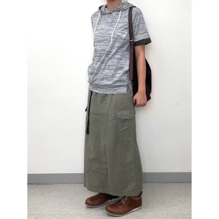 [BUNJANG] GLOBAL WORK Y2K Cargo Long Skirt / 일본빈티지 카고 카키 롱스커트 y2k 치마