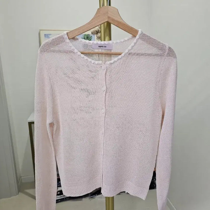 [BUNJANG] Wave Pattern Knit Cardigan / 배색 웨이브 여리여리 가디건 색상택1