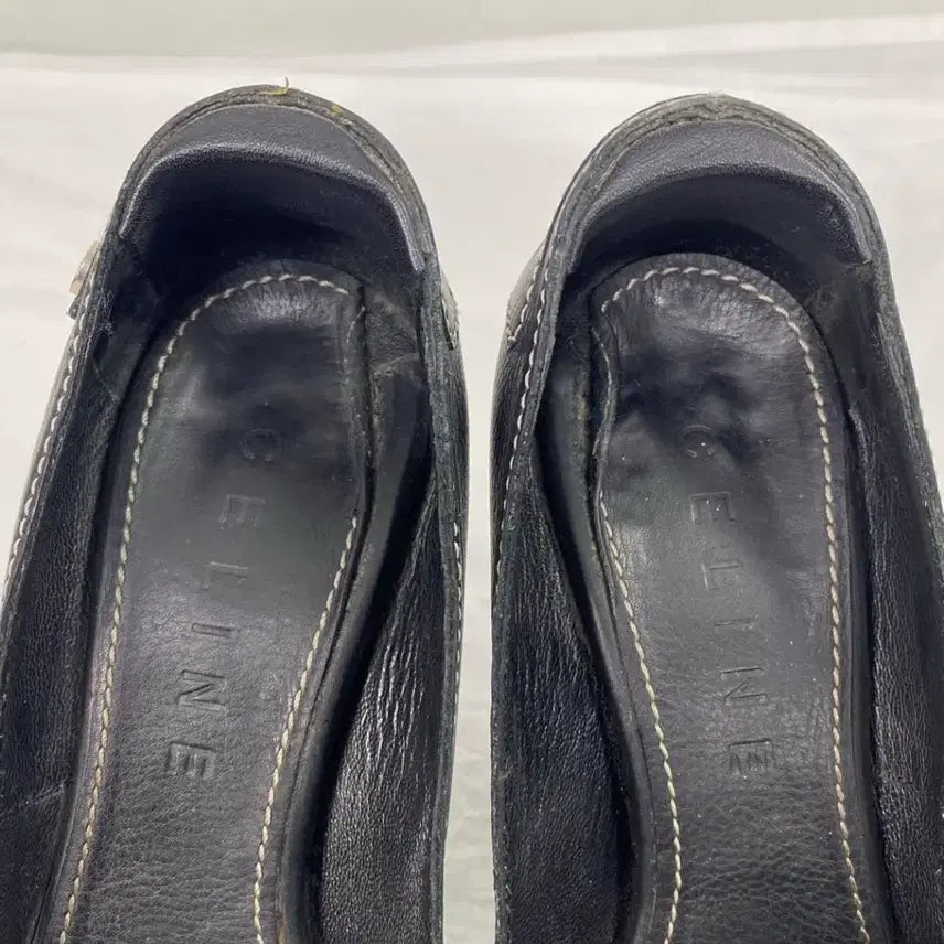 [BUNJANG] Celine Leather Stitch Open-Toe Heels / 셀린느 Celine 레더 스티치 오픈토 힐 <75>