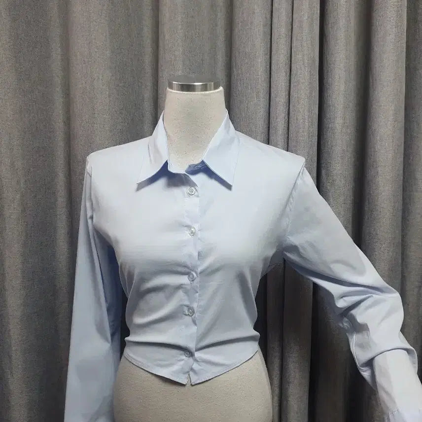[BUNJANG] Banding Blue Shirt / 밴딩 블루 셔츠