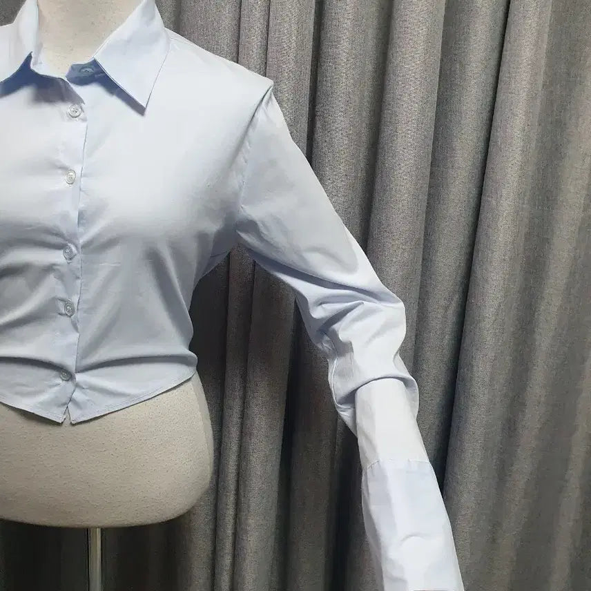 [BUNJANG] Banding Blue Shirt / 밴딩 블루 셔츠