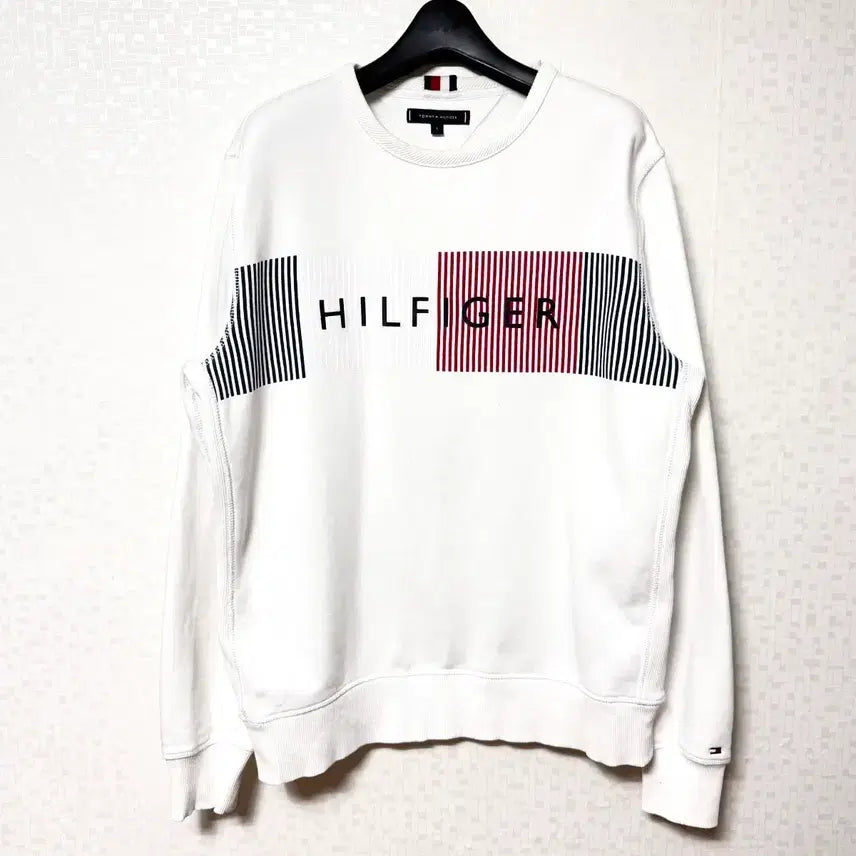 [BUNJANG] Tommy Hilfiger Big Logo Sweatshirt / [L,100]타미힐피거 빅로고 맨투맨 스웻셔츠 화이트