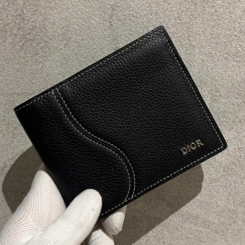 [BUNJANG] Dior Grained Calfskin Saddle Bifold Wallet / 9정품(선물가능)/OS] 디올 그레인드 카프스킨 새들 반지갑