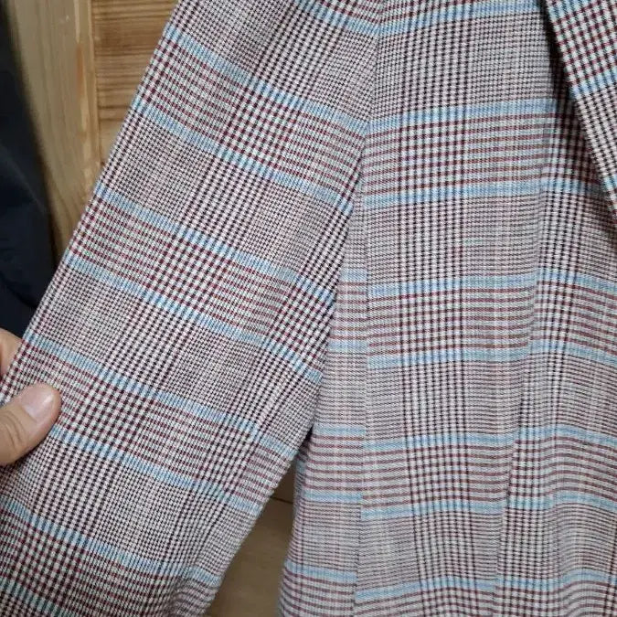 [BUNJANG] The IZ*ZAT Cotton Linen Check Blazer / 더 아이잗 면 마 체크자켓