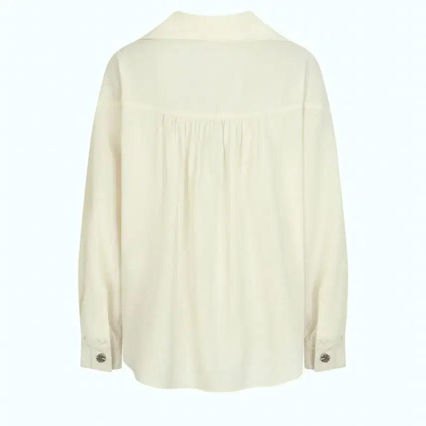 [BUNJANG] NICE CLAUP Open Collar Blouse / 나이스클랍 오픈카라 블라우스