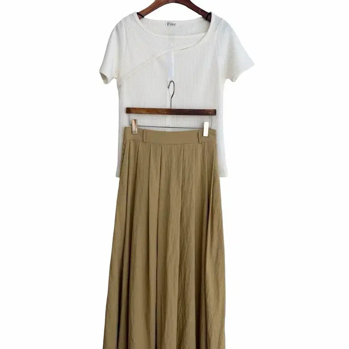 [SOLD OUT] 교신안함)나일론 플리츠 롱 스커트