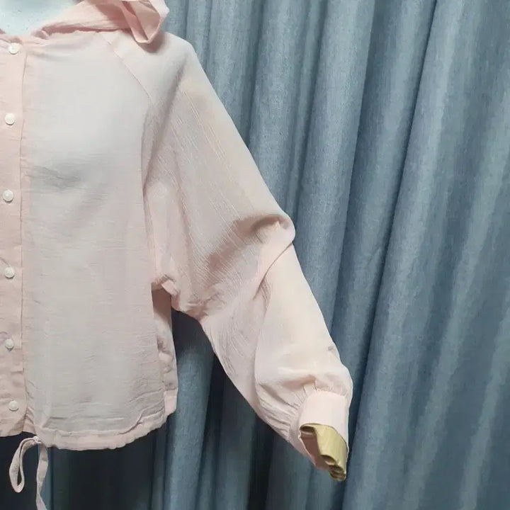[BUNJANG] Pink Hoodie Shirt / 오버 핑크 후드남방
