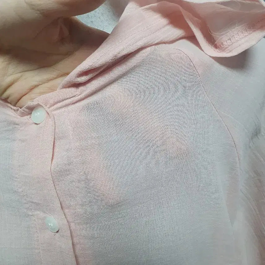 [BUNJANG] Pink Hoodie Shirt / 오버 핑크 후드남방