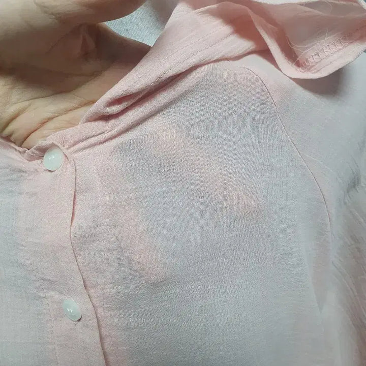 [BUNJANG] Pink Hoodie Shirt / 오버 핑크 후드남방