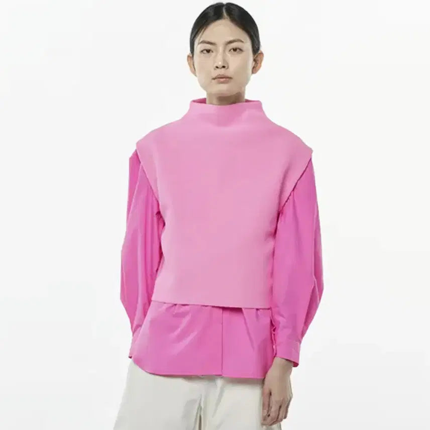 [BUNJANG] AMOMENTO Mock Neck Ribbed Top / 아모멘토(AMOMENTO) 모크넥 립 탑 55-66 새상품