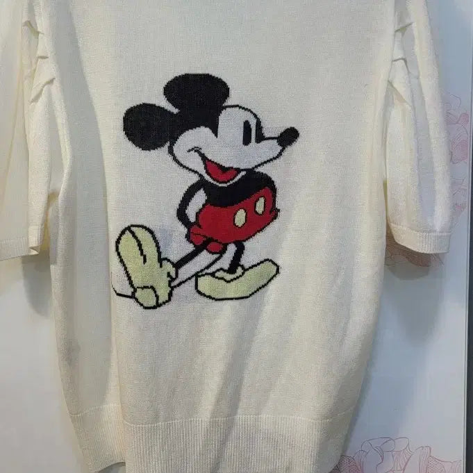 [BUNJANG] Disney Mickey Mouse Knit Cardigan / 디즈니 반팔 니트 가디건