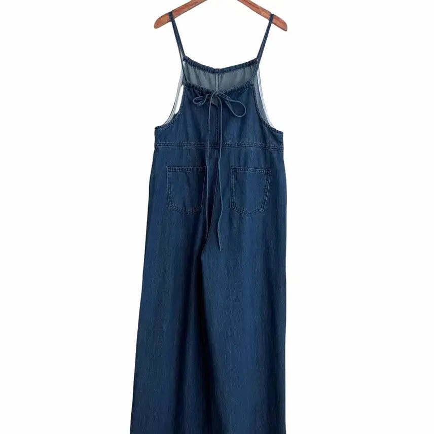 [BUNJANG] Denim Cotton Strap Jumpsuit / 교신안함)데님 코튼 스트랩 점프수트